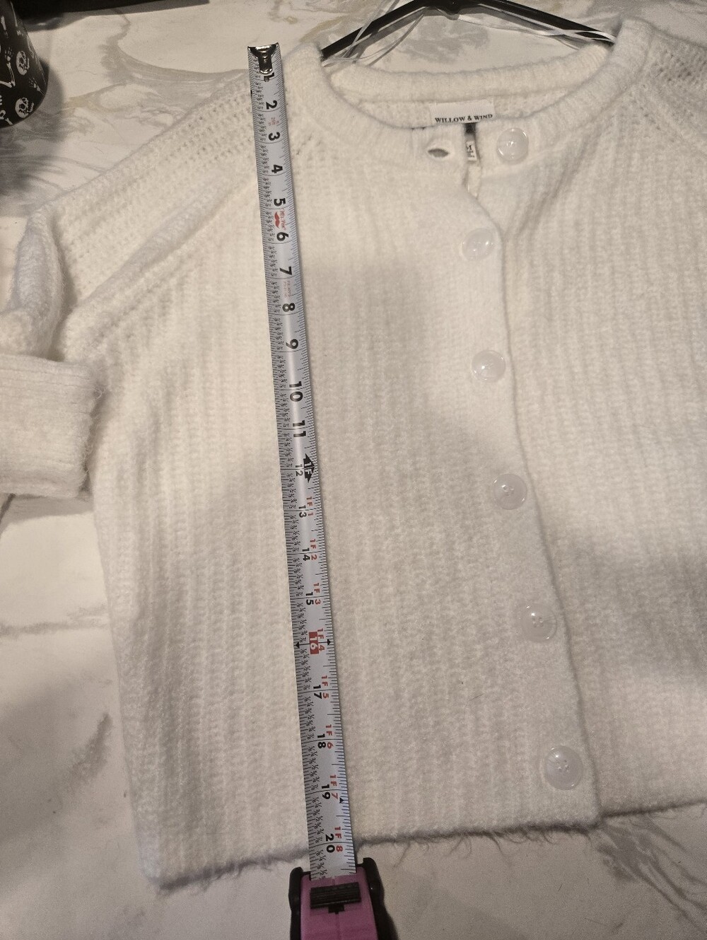 NWT!! Willow & Wind Soft White Button-Up Knit Cardigan Sweater. Size M - Picture 8 of 10